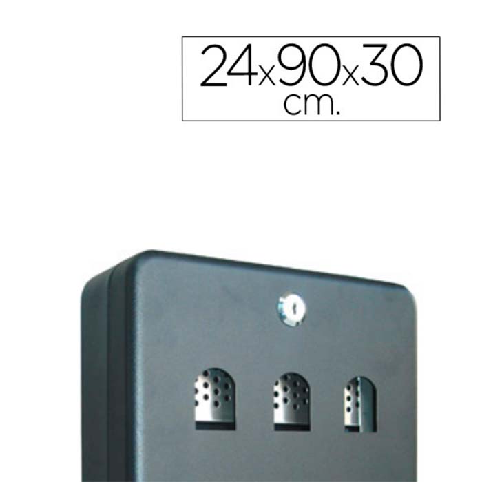 Cinzeiro Q-Connect Metalico de Parede 300x240x90mm